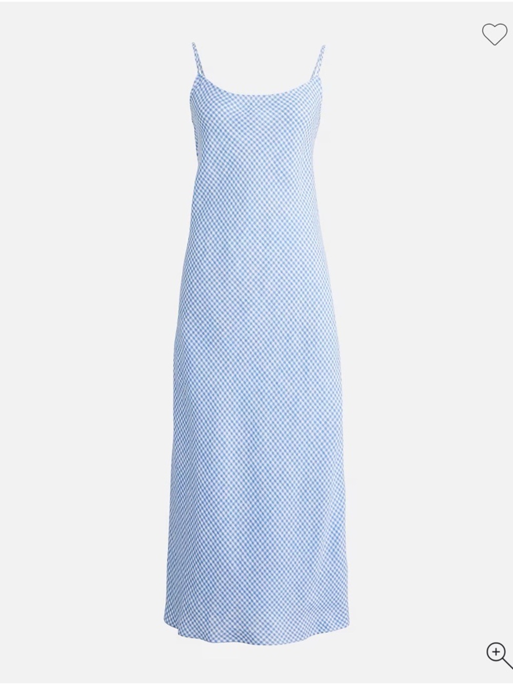 J.Crew Gwyneth Slip Dress in Blue Gingham Linen - Plus Size 24